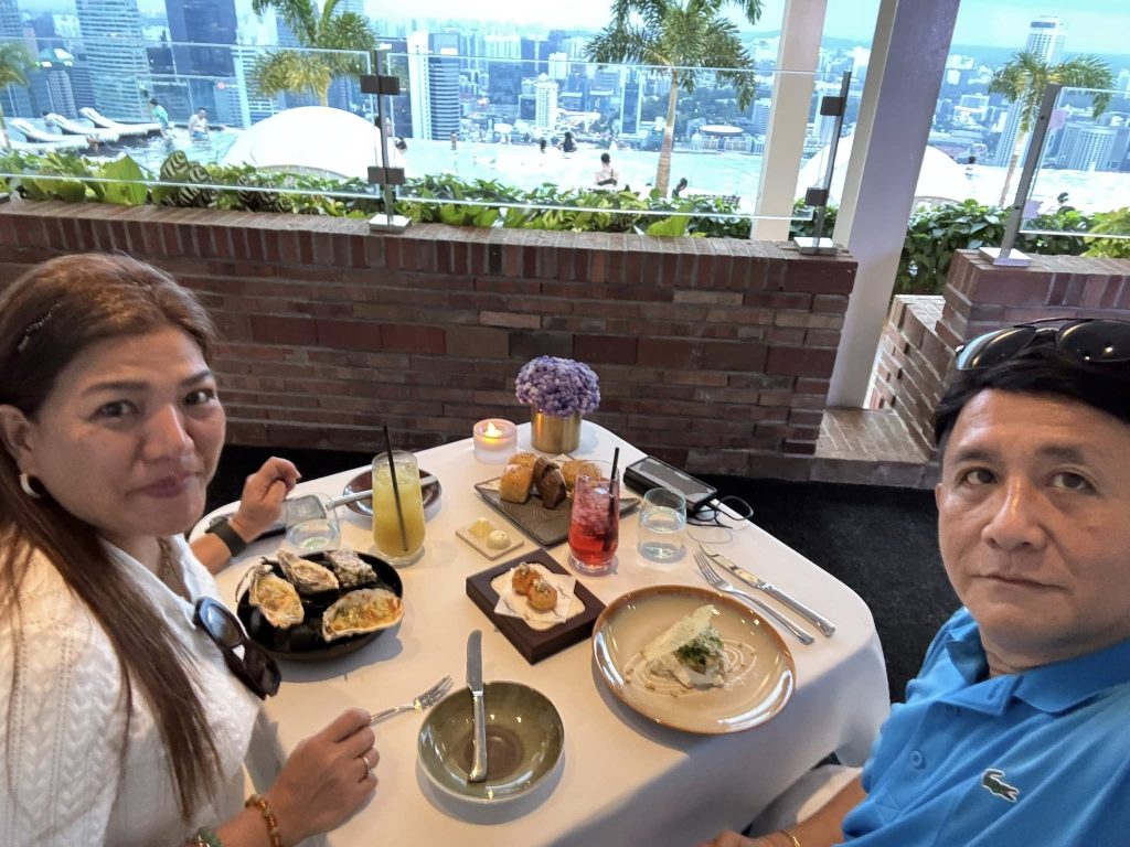 Fine Dining at Marina Bay’s 57th Floor Infinity Pool Restaurant